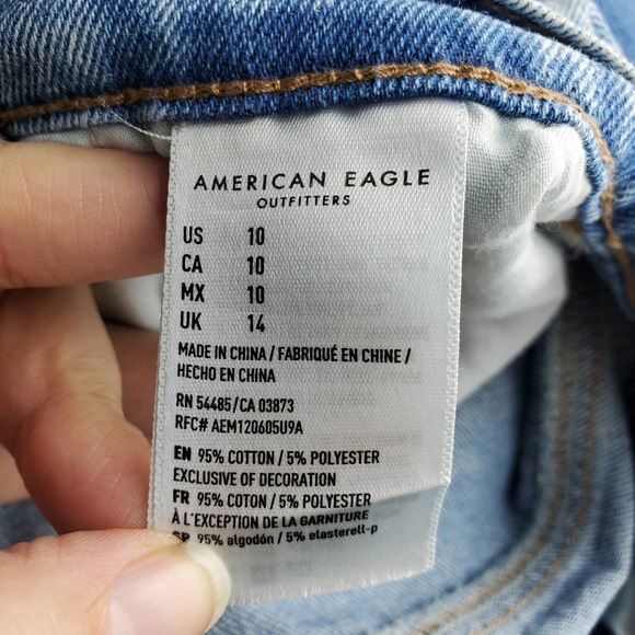 American Eagle Outfitters Cuffed Mom Jean Shorts Size 10 - Picture 3 of 8